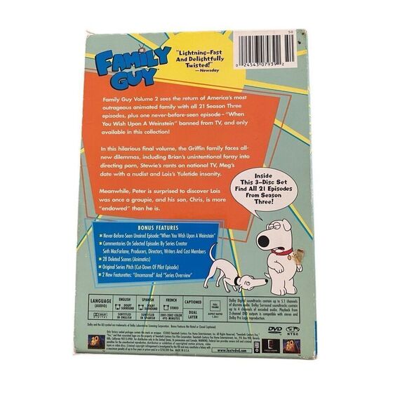 Family Guy Season 3 Volume 2 DVD 3 Disc Set - Picture 2 of 8
